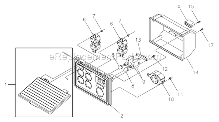 Page B Diagram and Parts List for 030208-1  Briggs and Stratton Generator